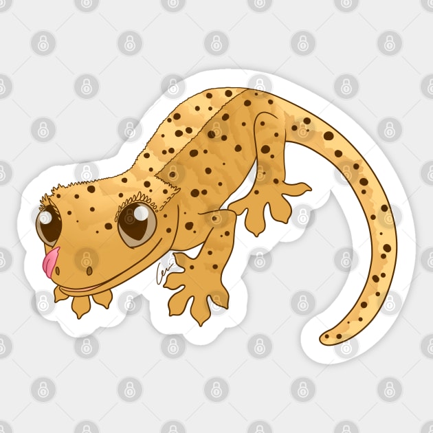 Yellow Dalmatian Crested Gecko Crested Gecko Sticker TeePublic